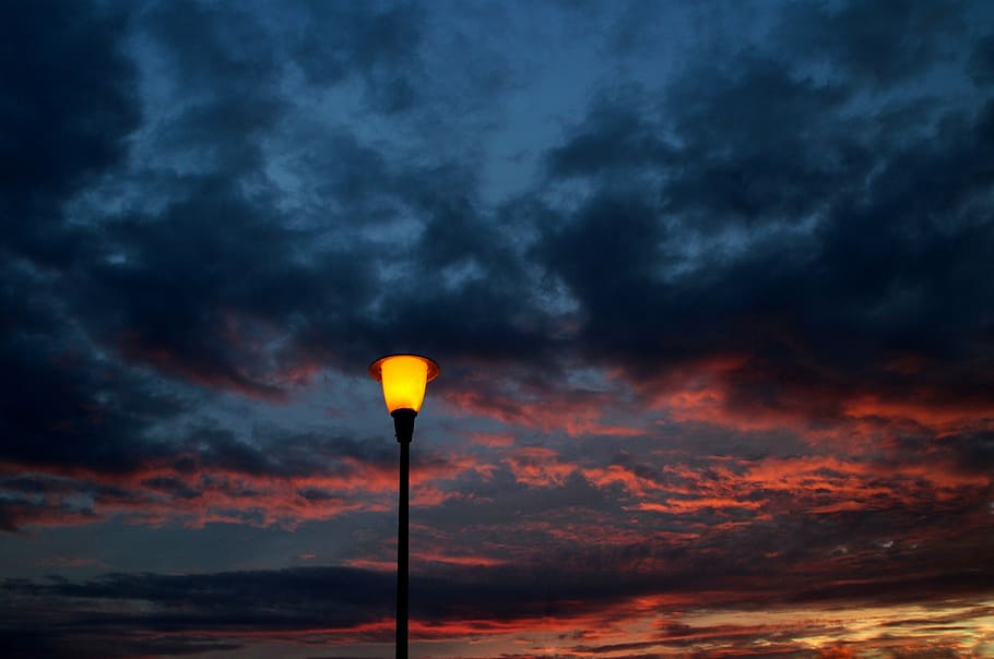 sunrise, lantern, sky, red, cloud, nice, cloud - sky, low angle view HD wallpaper