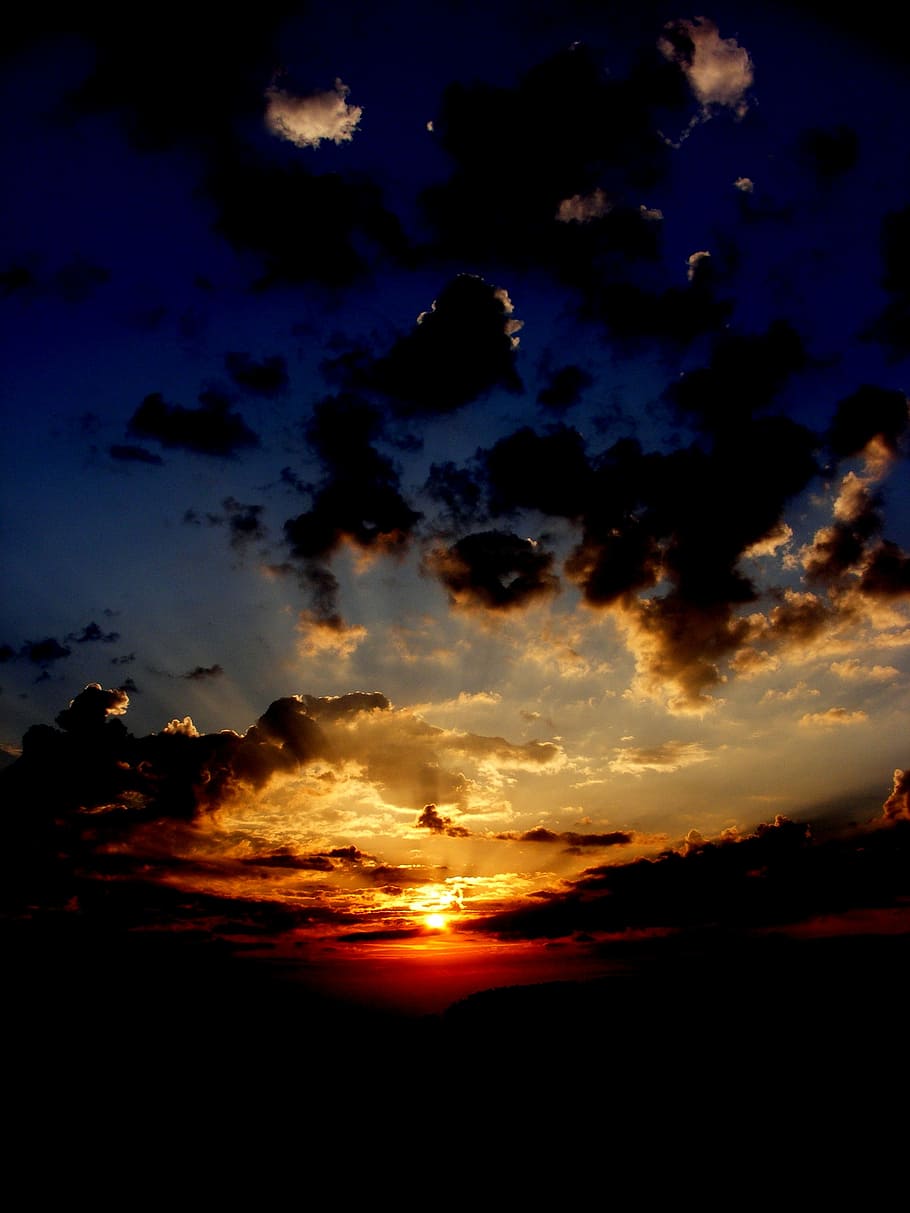 Sunset, Cloud, Twilight, sky, red, in the evening, black, cloud - sky HD wallpaper