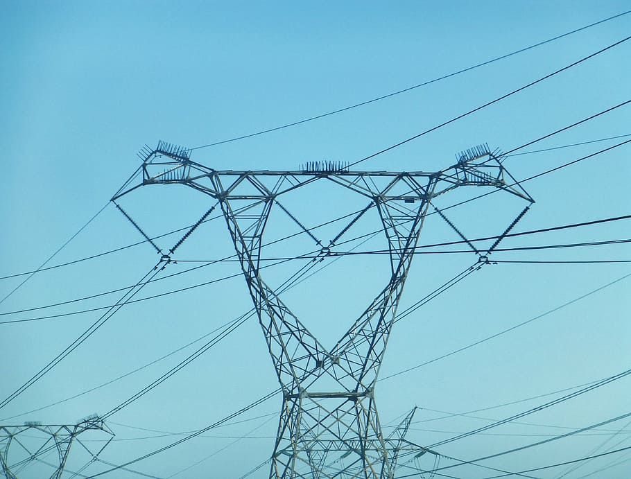 pylon, electricity, lines, current, cable, power supply, technology HD wallpaper