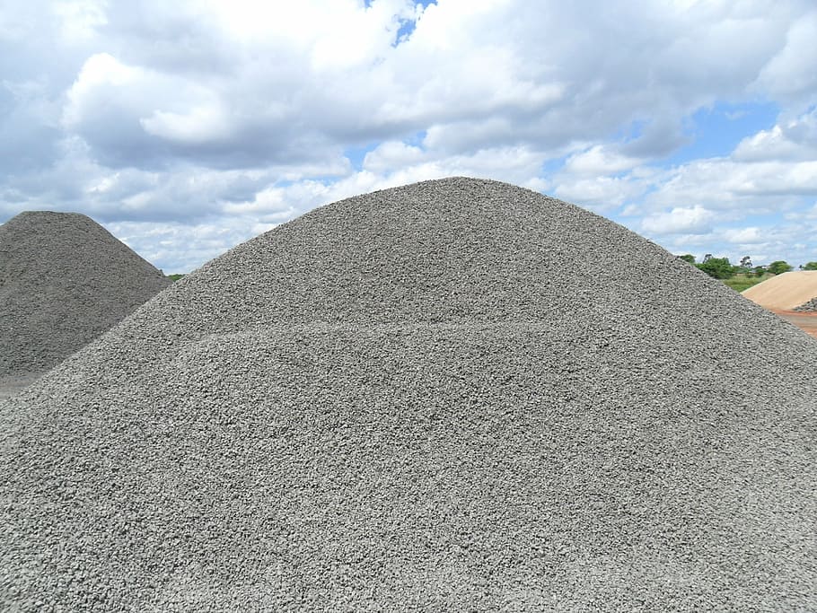 gravel, engineering, construction, cloud - sky, nature, day HD wallpaper
