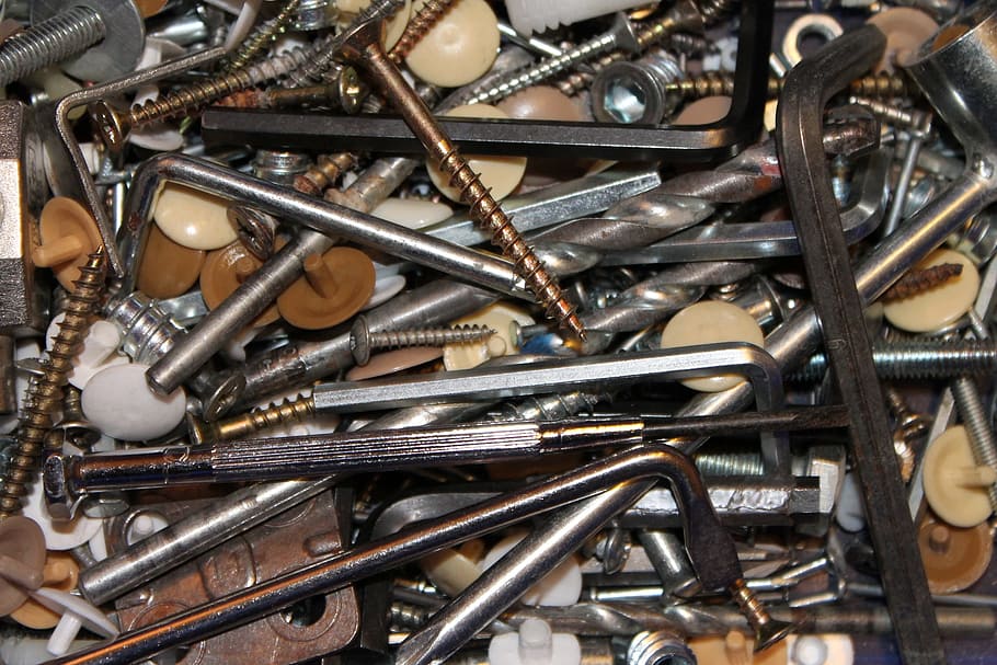 screw, screwdriver, tool, craftsmen, drill, odds and ends, allen key HD wallpaper