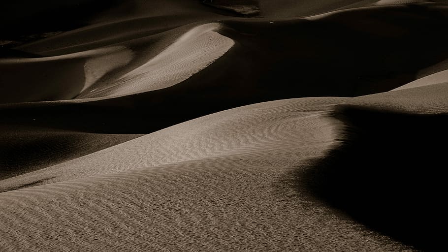 Sahara Desert, Saudi Arabie, gray desert sand, dune, beach, shadow HD wallpaper