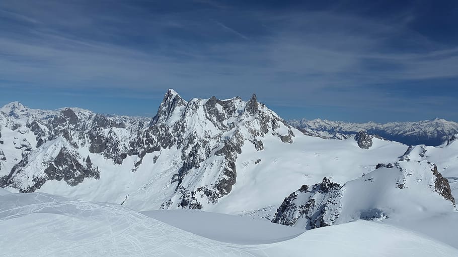 high mountains, chamonix, grand jorasses, mont blanc group, HD wallpaper
