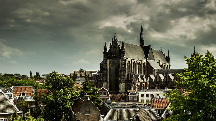 sky, houses, landmark, clouds, architecture, buildings, castle HD wallpaper