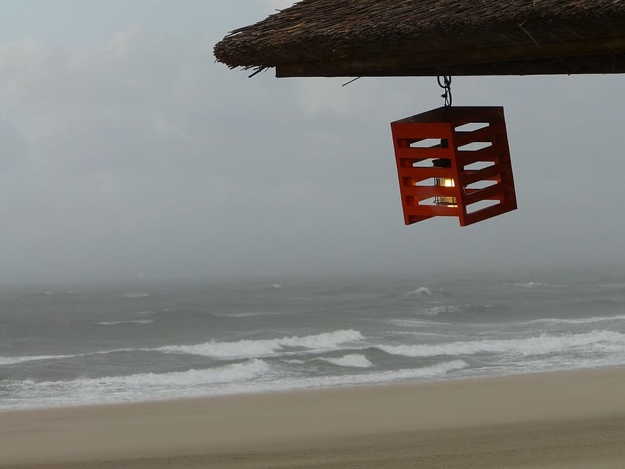 beach, lantern, light, candle, wind, forward, romance, sky HD wallpaper