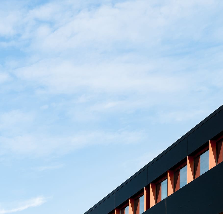 sky, clouds, cloudy, building, cityscape, facade, glass windows HD wallpaper
