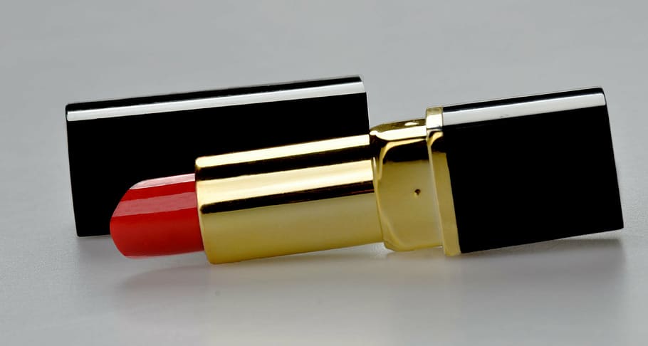 red lipstick with lid, plastic, reflector, makeup, beauty Product HD wallpaper