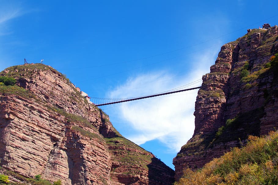 flyover, bridge, natural barrier, mountain, nature, cliff, outdoors HD wallpaper