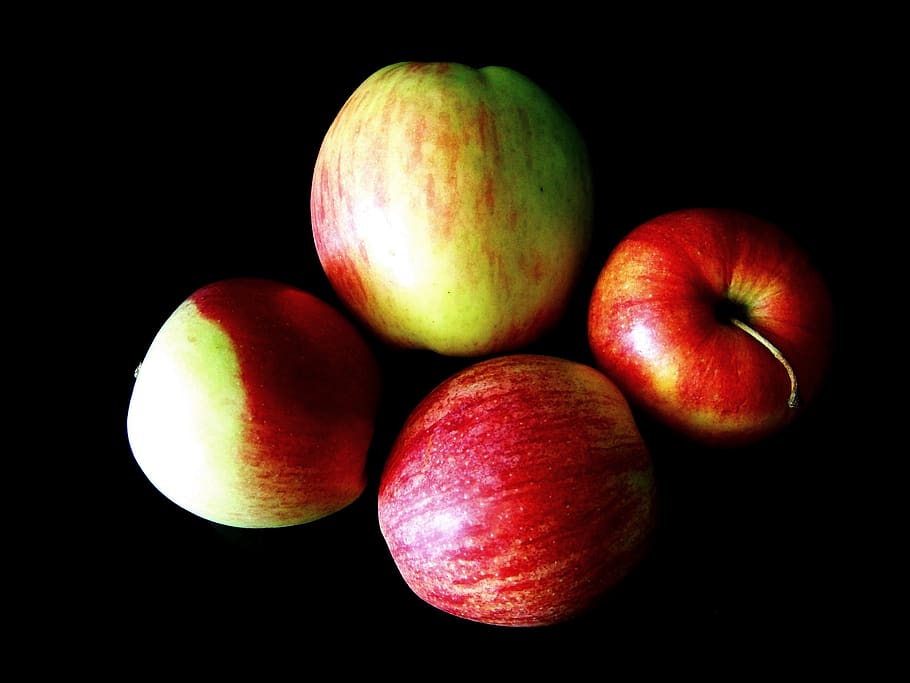 apple, fruit, red-green apple, healthy eating, food and drink HD wallpaper