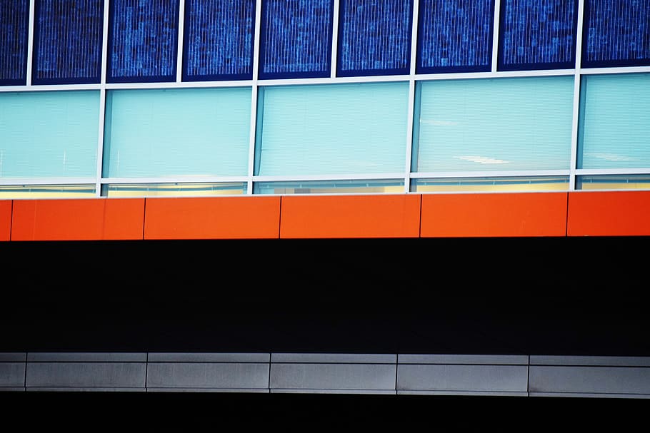 black and orange concrete surface, abstract color wall building HD wallpaper