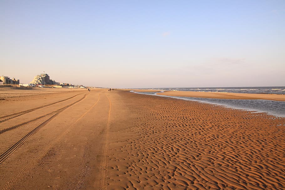 sand, nature, sky, land, beach, water, scenics - nature, sea HD wallpaper