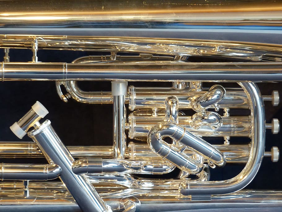 euphonium, brass instrument, sheet, music, musical instrument, HD wallpaper