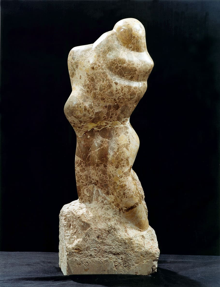 Sculpture, Marble, art, statue, single object, spooky, close-up HD wallpaper