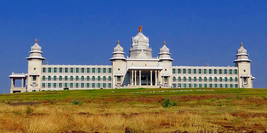 suvarna vidhana soudha, belgaum, legislative building, architecture, HD wallpaper