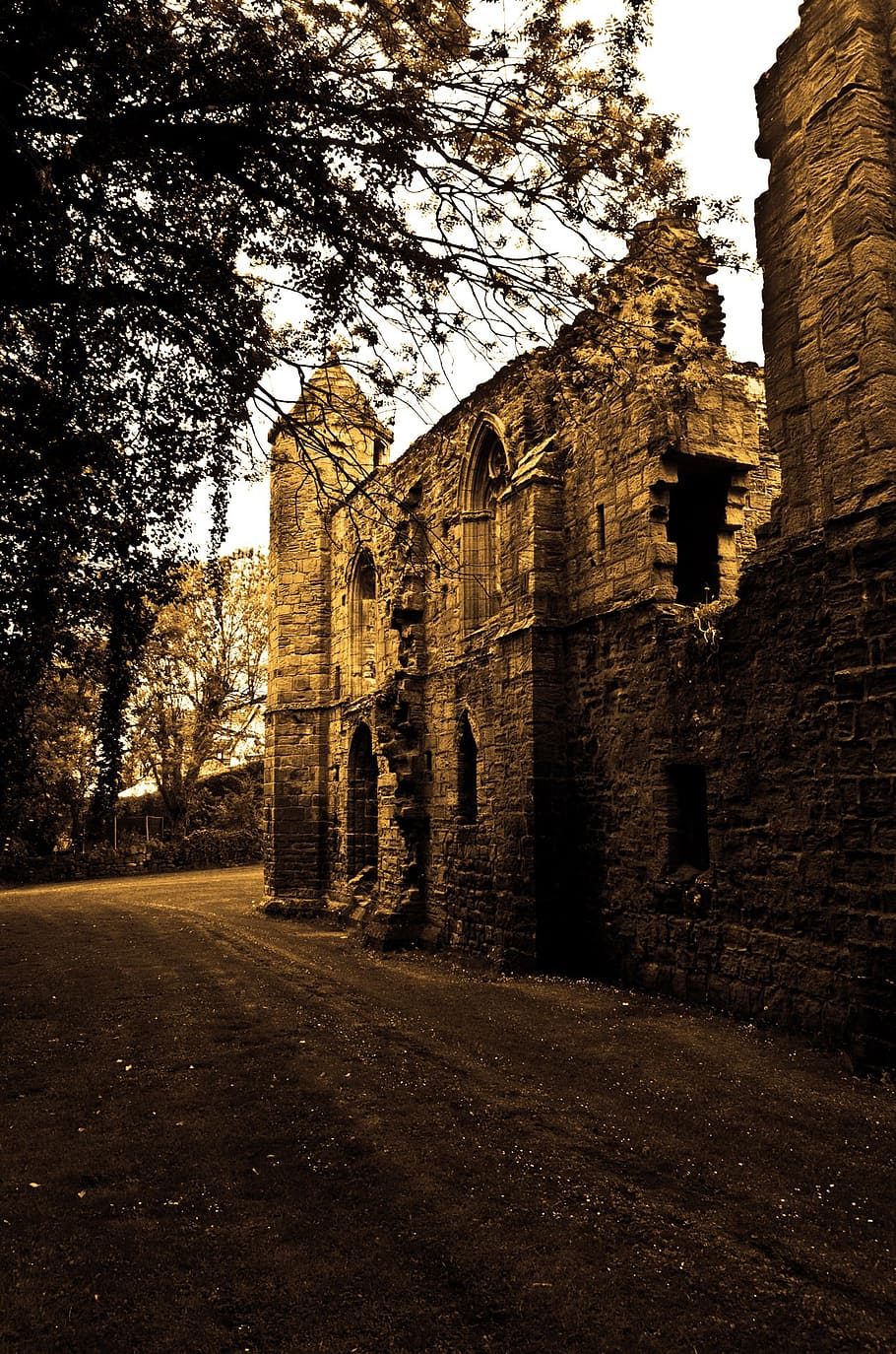 ruins, walls, architecture, background, history, north yorkshire HD wallpaper