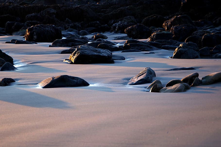 beach, rocks, sand, seashore, water, nature, rock - Object HD wallpaper