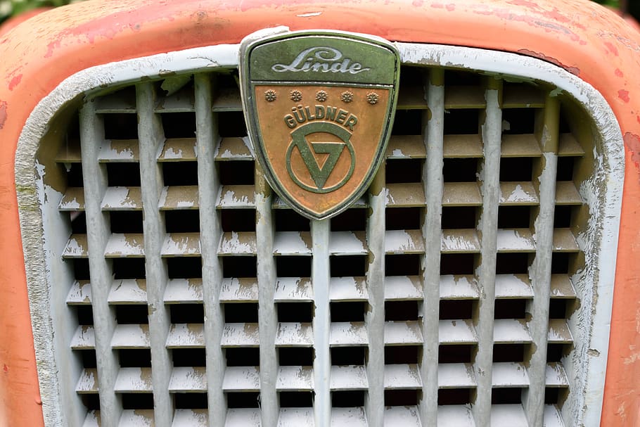 logo, old, tractor, metal, pattern, day, no people, close-up HD wallpaper