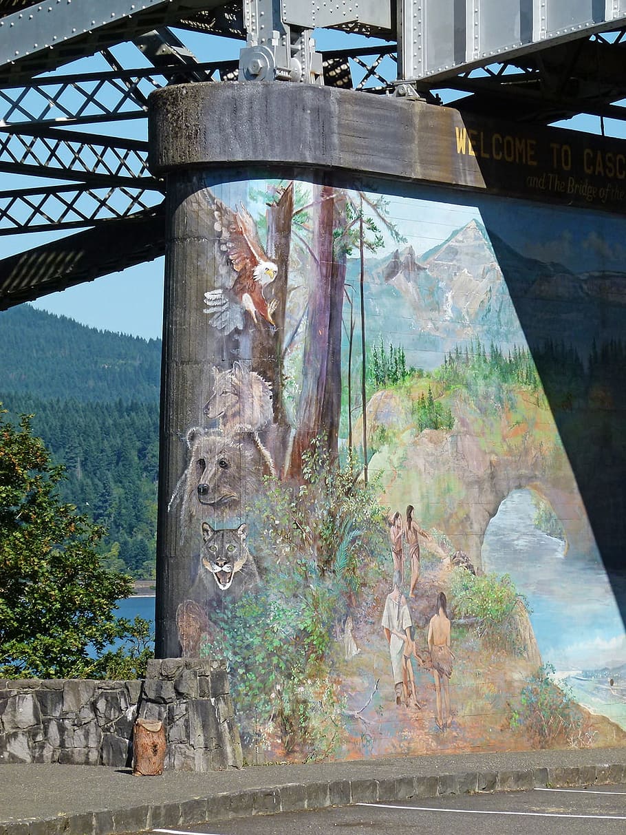 Bridge Pier, Painted, Artwork, Building, bridge of the god HD wallpaper