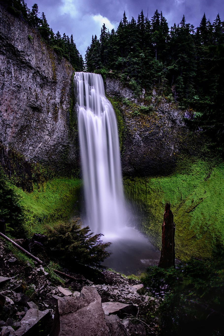 waterfalls timelapse photography, landscape, leaf, mist, motion HD wallpaper