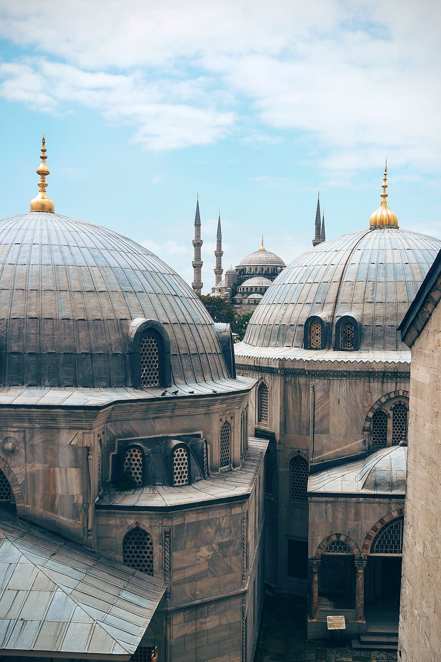 ancient, architecture, building, clouds, dome, high angle shot HD wallpaper
