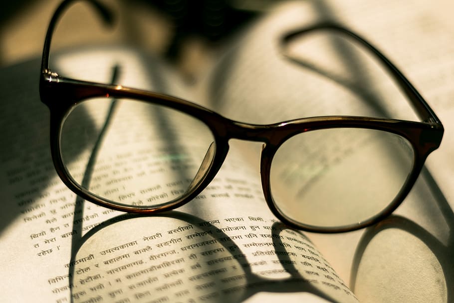 Self-Indulgence, glasses, reading, book, sunlight, warm light HD wallpaper