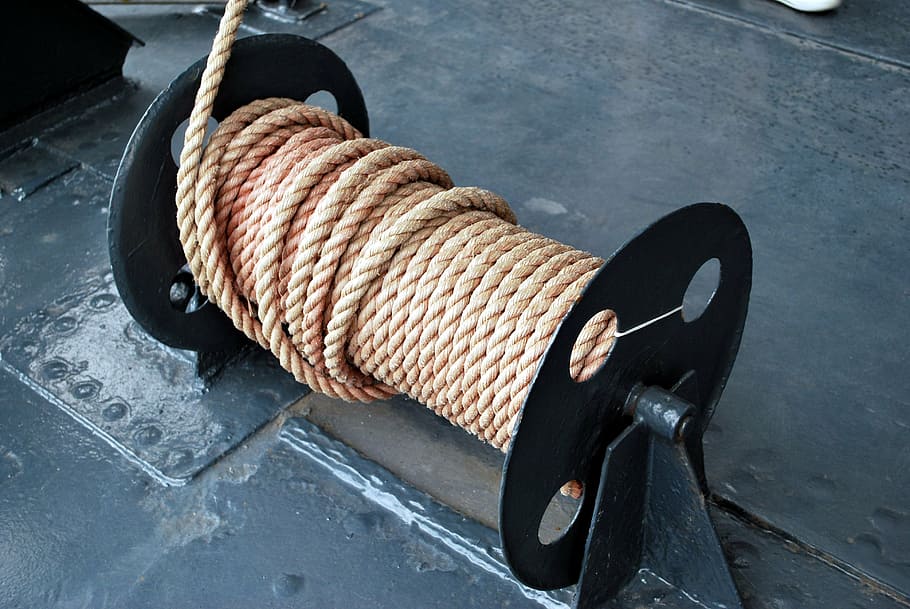 rope, reel, ship, high angle view, no people, close-up, food HD wallpaper
