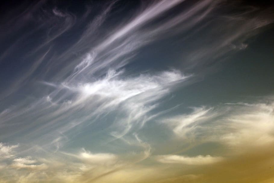 sky, clouds, abstract, blue, orange, natural, blue sky, cloud - sky HD wallpaper