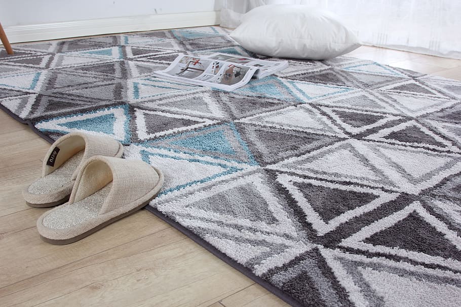 pair of brown house slippers, carpet, scene, pattern, indoors HD wallpaper