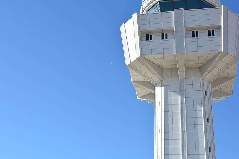 moon, tower, sky, architecture, clear sky, built structure HD wallpaper