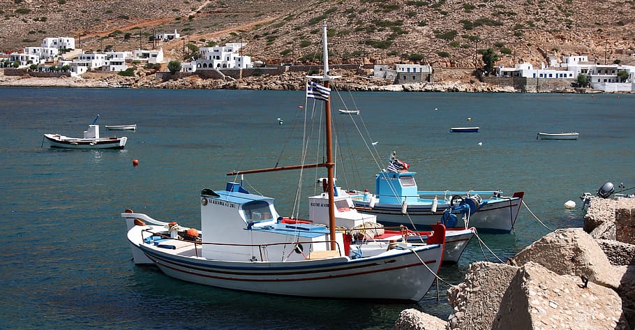 greece, boat, mediterranean, nautical vessel, water, transportation HD wallpaper