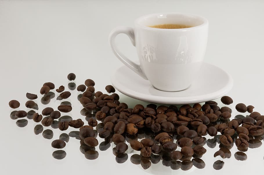 coffee, beans, coffee beans, espresso, coffee cup, coffee - drink HD wallpaper
