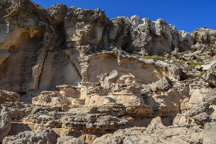 cliff, wall, erosion, nature, rock, geology, rough, sandstone HD wallpaper