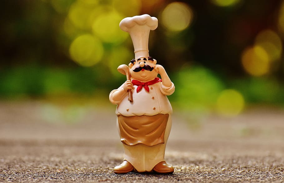 selective focus photo of chef figurine, chefs, figures, funny HD wallpaper