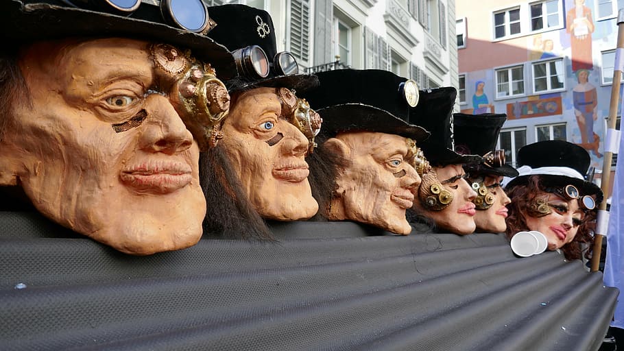 carnival, lucerne, mask, panel, fool-time, face, doll, head HD wallpaper