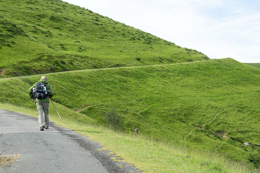spain, santiago path, road, ride, green, quiet, tranquility HD wallpaper