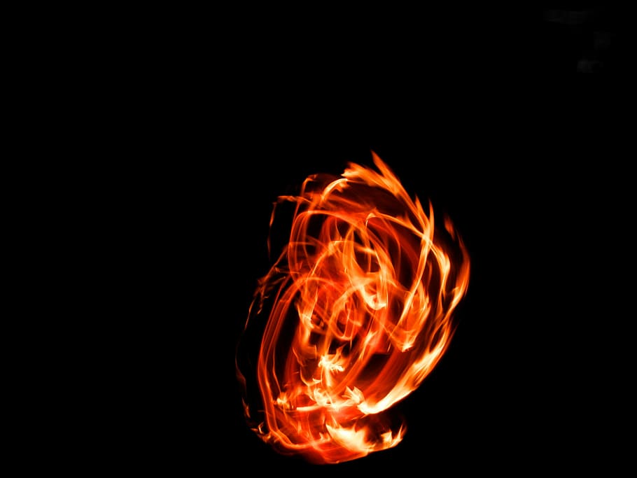 fire, light, at night, long shutter speed, orange, fire - Natural Phenomenon, HD wallpaper