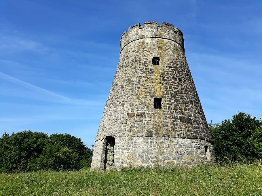 tower, windmill, observation tower, windmill stump, barntrup HD wallpaper