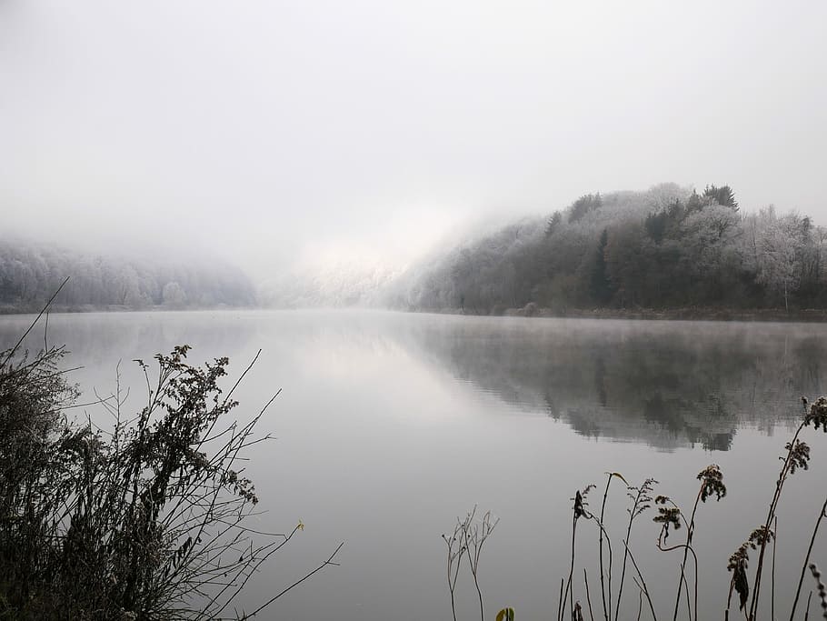 River, Saar, Winter, Germany, Nature, water, landscape, cold HD wallpaper