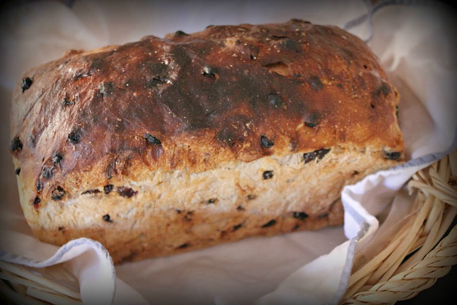 fruit loaf, bread, delicious, bakery, organic, slice, breakfast HD wallpaper