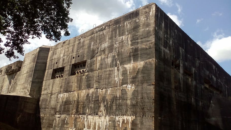 bunker, defensive work, blockhaus, eperlecques, france, protection against shelling HD wallpaper
