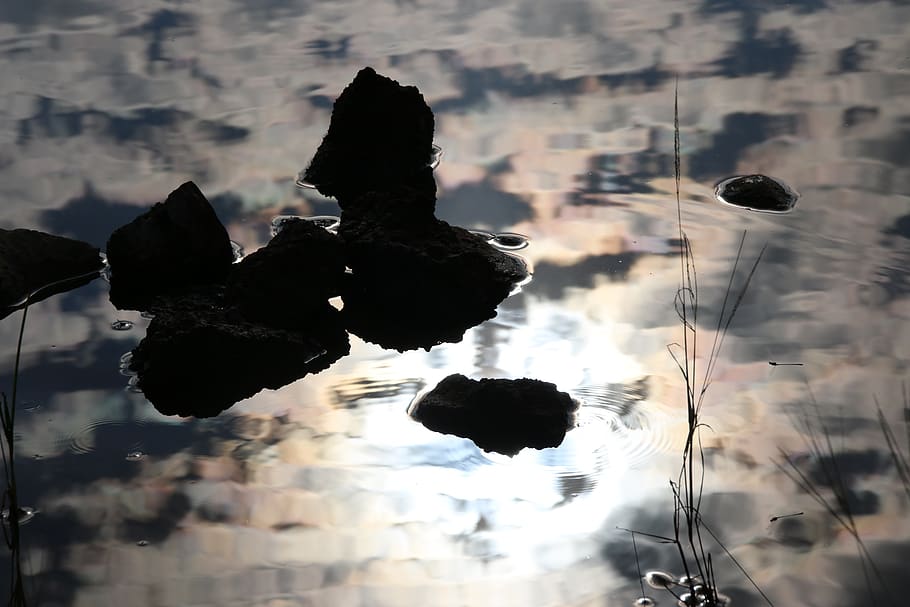 water, reflection, close-up, outdoor, light, surface, no people HD wallpaper
