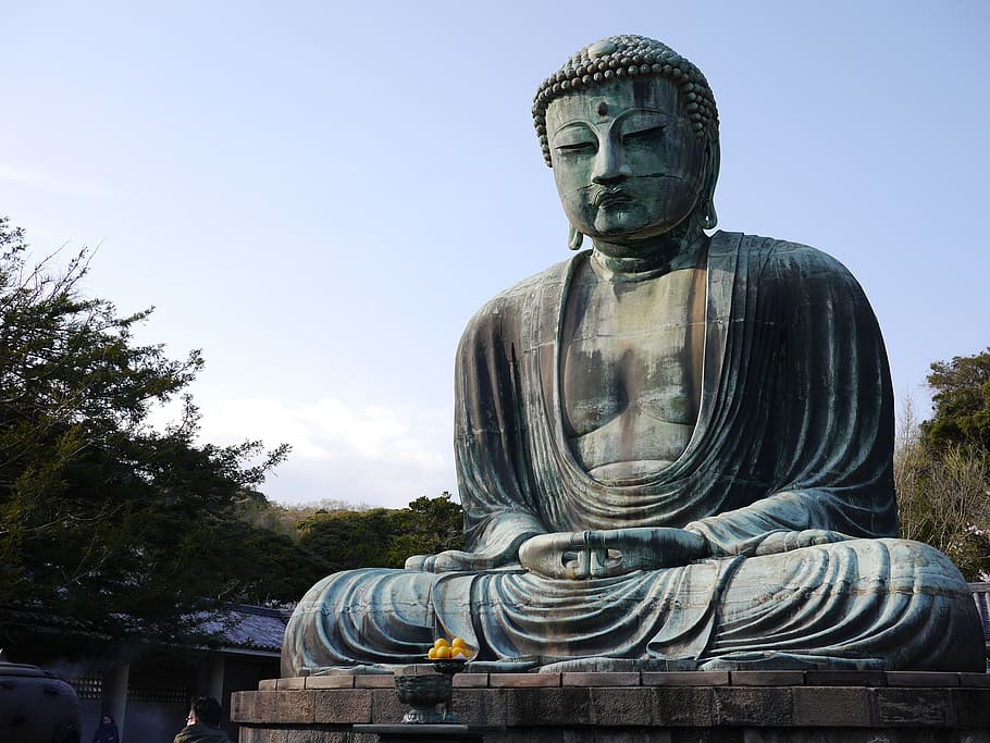 buddha, temple, solemn, art and craft, statue, sculpture, religion HD wallpaper