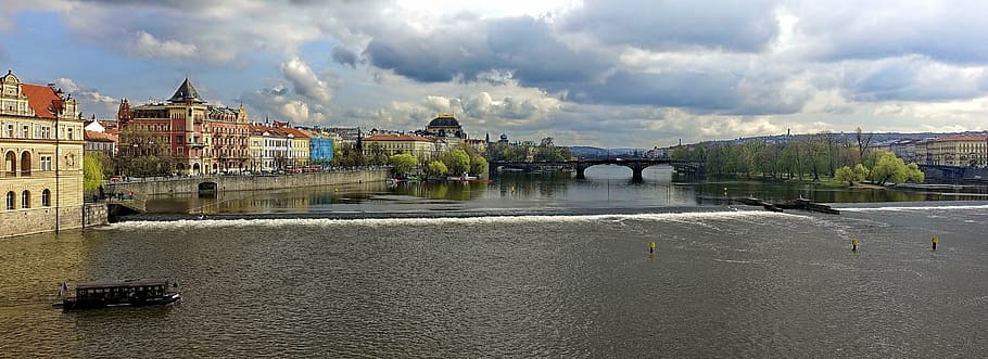 prague, river, bridge, architecture, built structure, water HD wallpaper