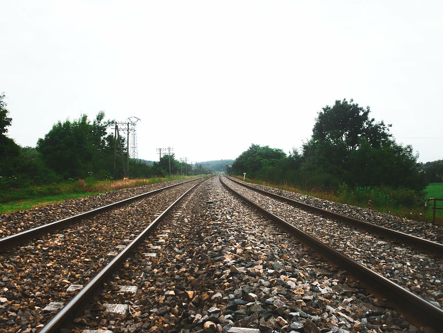 rails, path, railway, track, train, transport, travel, locomotive HD wallpaper