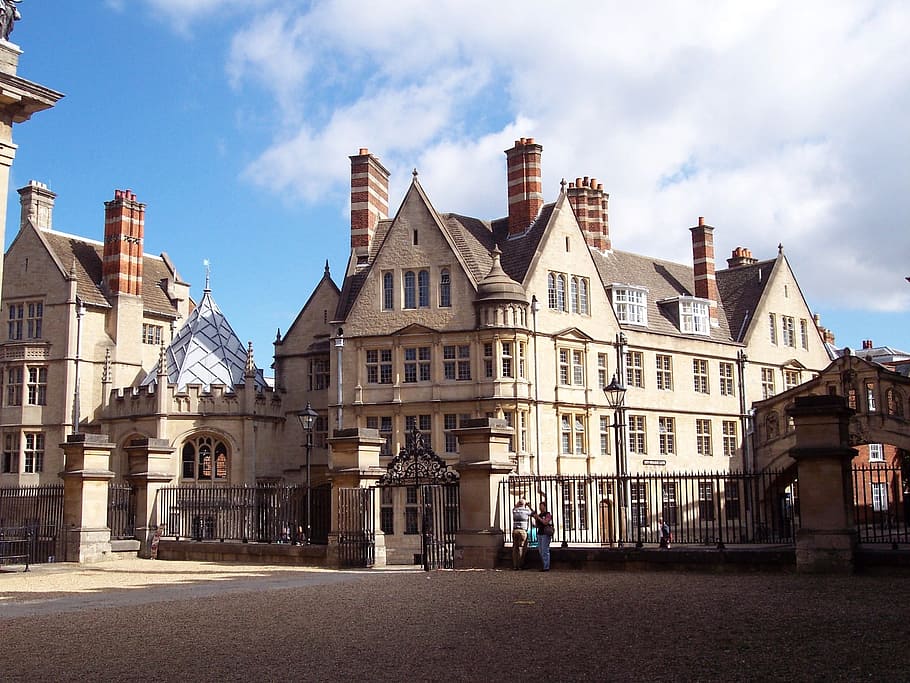 Oxford, University, England, house, sky, street, building exterior, HD wallpaper