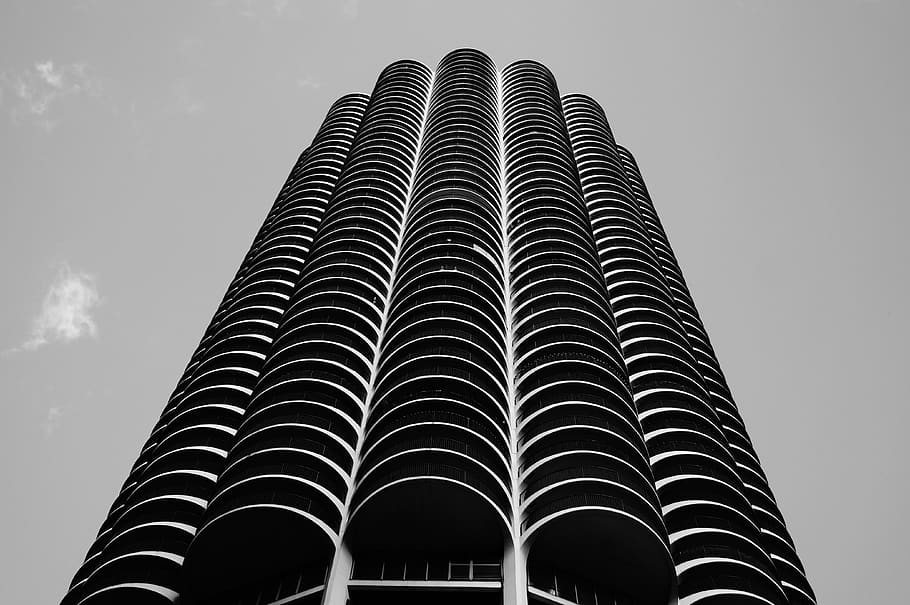architecture, chicago, tower, sky, built structure, low angle view HD wallpaper