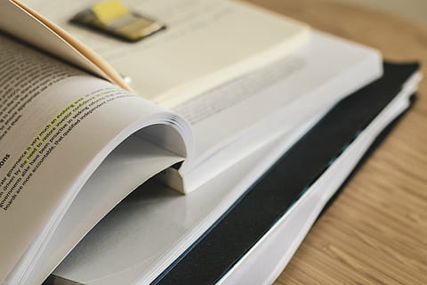 assorted books on table close up photo, study, learn, read HD wallpaper