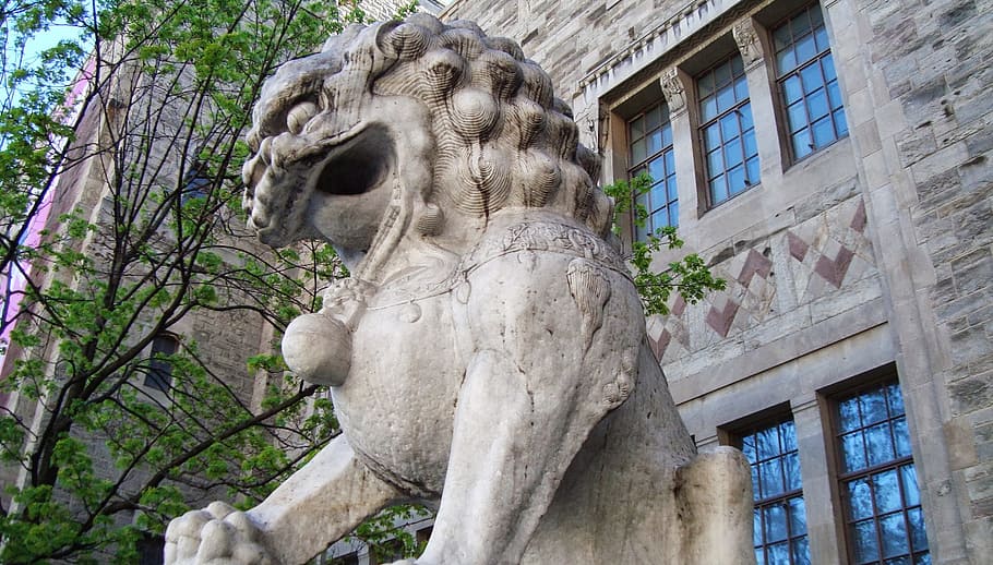 lion, protector, guardian, architecture, ancient, statue, myth HD wallpaper