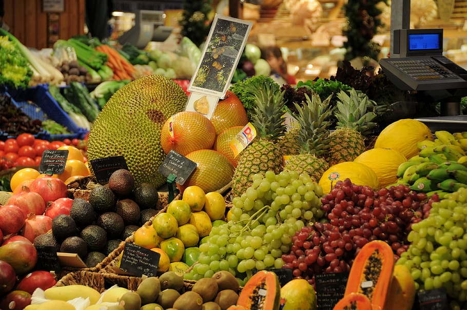 fruits, market, food and drink, healthy eating, choice, retail HD wallpaper