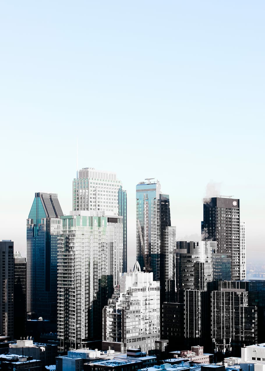 Downtown Legends, landscape photography of city buildings, skyscraper HD wallpaper